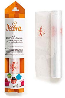 DECORA, 125001 Poches à Douille Jetables, Idéales pour Garnir des Desserts, Décorer des Gâteaux et Créer des Détails Complexes, 46 centimètres, Lot de 20 poches jetables