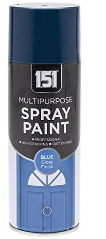 151 Blue Gloss Multi-Purpose Aerosol Spray Paint 400ml (2 Pack)