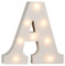 Out of the Blue 57/6074 - Holz Buchstabe A beleuchtet mit 8 LED Lichtern, batteriebetrieben, ca. 16 cm