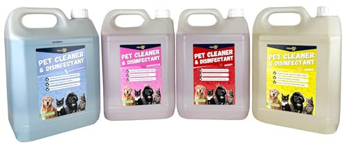 Pet disinfectant 4 X 5L Variety Pack, Disinfectant liquid with Great Smell, Eco Friendly and Pet Safe Disinfectant, Pet Friendly, Ideal for Pets' Environment Cleaning