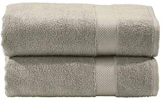 DONE Deluxe Handtücher 2er Set Zwirnfrotier Weich Hautfreundlich 100% Baumwolle Taupe 50x100cm, 550gr/m²