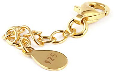 My-Bead 1 pieza cadena de extensión 7cm plata de ley 925 chapado en oro 24ct para pulseras y collares DIYMy-Bead cadena de extensión 7cm Plata de ley 925 chapado en oro doble 24ct para pulseras y coll
