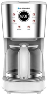 Blaupunkt CMD802WH Kaffeemaschine Weiß, Silber Fassungsvermögen Tassen=14 Glaskanne, Display, Warmhaltefunktion, Timerf