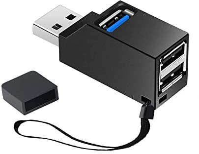iJiZuo USB hub, Mini USB 3.0 Hub, 3 Port Hub (2 USB 2.0 + USB 3.0), Adapter High speed Expansion For PC Laptop, Desktop, XPS, Macbook, Surface Pro, USB Flash Drives, Mobile HDD
