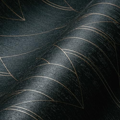 Architects Paper Vlies Tapete Geometrisch Schwarz Gold 373691 Luxus Vliestapete Grafik Glatt 10,05x0,53m Made in Germany