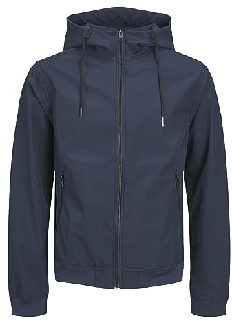 JACK & JONES Mens Softshell Hooded Jacket Plus Size Long