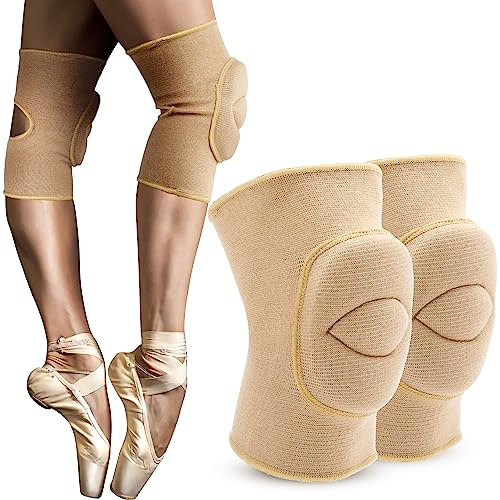 Aiseyi Volleyball Dance Knee Pads 20mm Thick Sponge Knee Support Soft Dance Knee Sleeve Stretchy Knee Brace for Women Men Kids Yoga Ballet Pole Dance 1 Pair