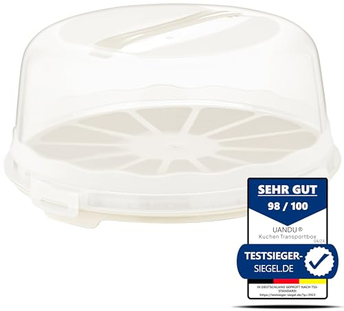 uandu Boîte de transport ronde pour gâteau avec couvercle et poignée. Boîte avec couvercle, boîte de rangement, récipient à gâteau, plateau à gâteau, boîte à gâteau, Cadeau Parfait pour Femme