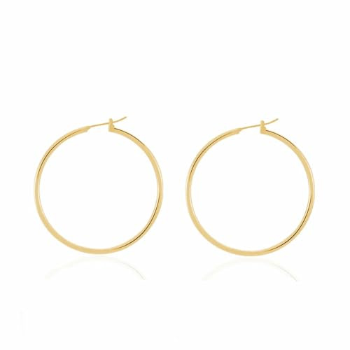 Kritz Boucle d’Oreille Créoles Femme plaqué Or Diamètre 30/40/50/70mm - Boucles oreilles Ronde Fine classique, Piercing Hypoallergénique - Bijoux Mode Cadeau (50mm)