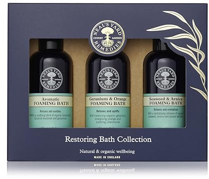 Neal's Yard Remedies Restoring Bath Scents Collection, Gift Set of Bath Soak with Essential Oils, Vegan & Cruelty-Free, Pack of 3