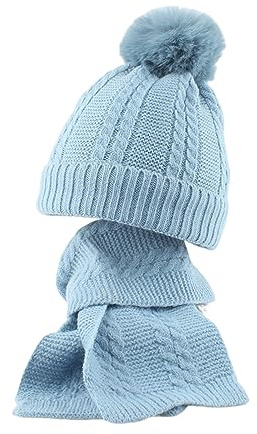 Hat Gloves and Scarf Set Kids Boys Baby Gloves 6-12 Months Baby Scarf 12-18 Months Newborn Mittens 0 3 Months Kids Gloves 9-10 Girls Girls Wooly Hat Gloves Hat Glove and Scarf Set Women Sky Blue
