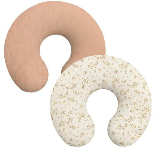 Guniata 2 fundas de almohada de cuidado de algodón, con cremallera oculta, flexible, fácil de usar, suave para el cuidado del bebé (rosa)