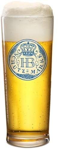 Hofbräuhaus München Germania Becher Schutzmarke 0,5 l Original Bierglas mit HB-Logo | Bierkrug 0,5 l als Bier Geschenk für Männer und tolle Bier-Geschenkideen