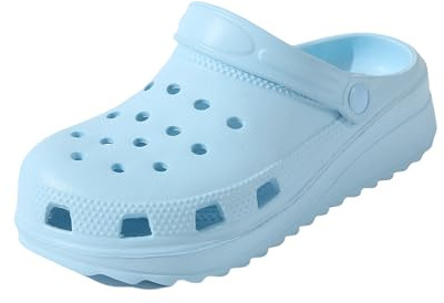 R-ISLAND Zuecos Plataformas para Mujer,Adulto,Hecho con EVA,Ligeras,Genial para Playa,Casa Exterior y Interior.(Azul 36)