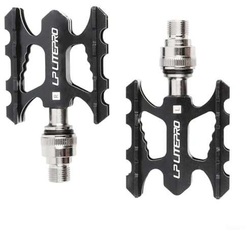 Quick Release Bike Pedal Made of Aluminum Alloy with DU Sealed Bearing and Anti Slip Nail Design Suitable for Mountain Bikes Road Bikes Folding Bikes (black)