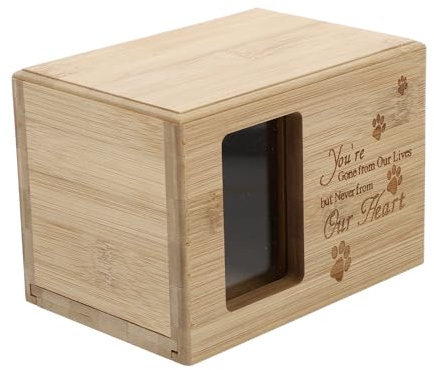 Angoily Urne Funéraire en Bois pour Animaux de Compagnie, Urne Commémorative pour Chats et Chiens, Boîte à Cendres Solide et Élégante pour Souvenir Funéraire