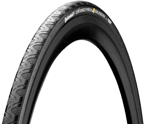 Continental Grand Prix 4-Season Black Edition - Road Bike Tire | The All-Year-Round Road Tire - Double Vectran Breaker, Duraskin (Black) (700x23)