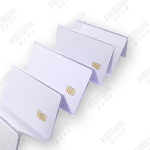 Fongwah 20 Pieces Contact Smart Cards Compiant with SLE4442 and ISO 7816 White Blank RFID Card for Access Control Systems Hotel Key Cards