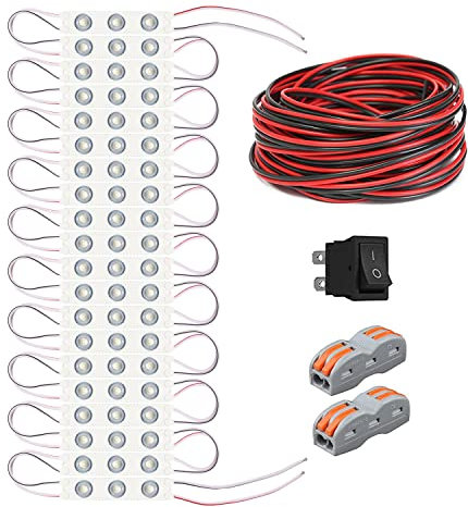 Car Interior Lights 60 LED 12V Van Interior Roof Light Waterproof Lighting Dome Lamp Car LED Ceiling Lights Kit for Van RV Truck Auto Vehicle Boats Caravans Trailers Lorries Cargo Transit Bus