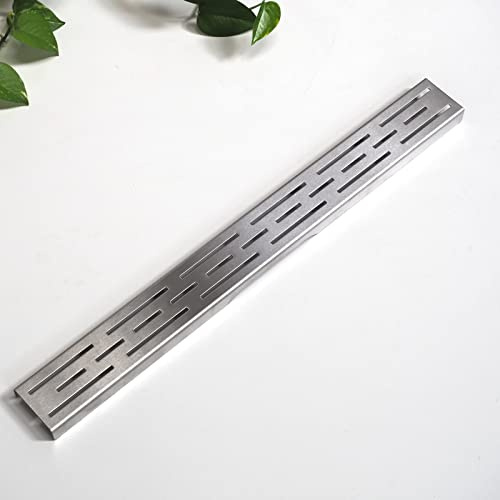 WITEN&NOCK Abdeckung für Duschrinne Edelstahlrost Zubehör Ersatzteil für Dusche Bodenablauf Design Linien Schlitz Länge 683 mm