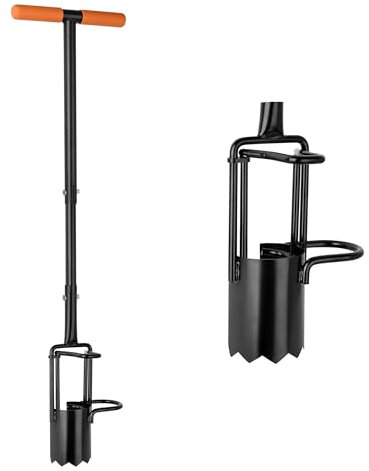 YEELOR Outil de Plantation de bulbes en Acier au Carbone, Outils de Plantation de graines à Long Manche, aérateur de pelouse, transplanteur de bulbes de Jardin pour Creuser des Trous,