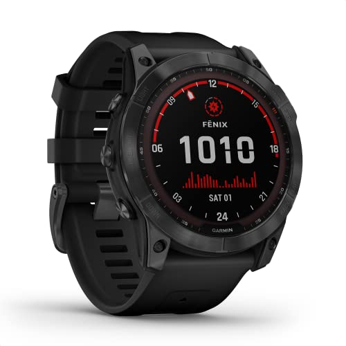 Garmin [Rinnovato fēnix 7X SOLAR, grande smartwatch GPS multisport, ricarica solare, funzioni avanzate di allenamento, touchscreen e pulsanti, design ultratough, batteria fino a 37 giorni, nero