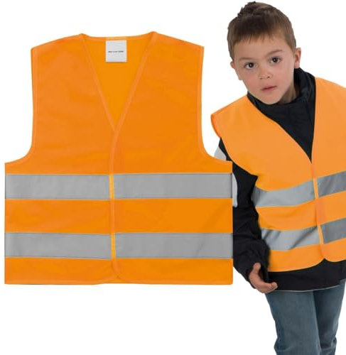 Kindersicherheitsweste / Warnweste nach EN 1150:1999 / Farbe: orange