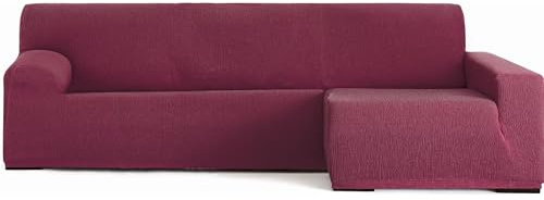 ECOMMERC3 | Copridivano Chaiselong con braccio lungo destro, universale e versatile – Copridivano Chaiselongue colore bordeaux, facile da posizionare per schienale, seduta e bracci