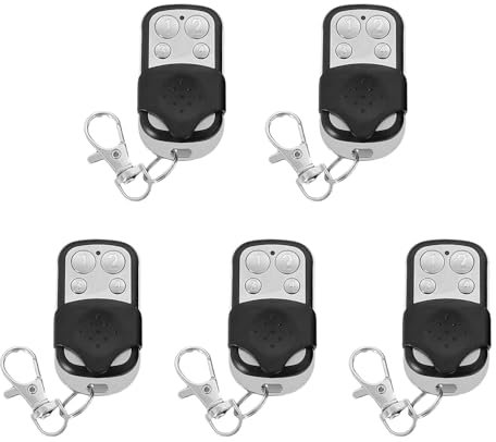 Lot de 5 télécommandes universelles pour ouvre-porte de garage, 433 MHz sans fil, télécommande de garage avec couvercle coulissant pour ouvre-porte de garage clone (type numérique)
