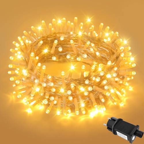 FFZZKJ Lichterkette Weihnachten Außen Innen 8 Modi 10M 100 LED Lichterkette Outdoor Strom IP44 Wasserdicht Timer für Weihnachten, Garten, Balkon, Zimmer Deko, Hochzeit, Warmweiß