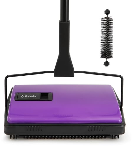 Yocada Carpet Sweeper Cleaner Manual Household Sweeper for Home Office Low&Undercoat Carpets Rugs Pet Hair Dust Scraps Paper Small Rubbish Cleaning with a Brush 48.03