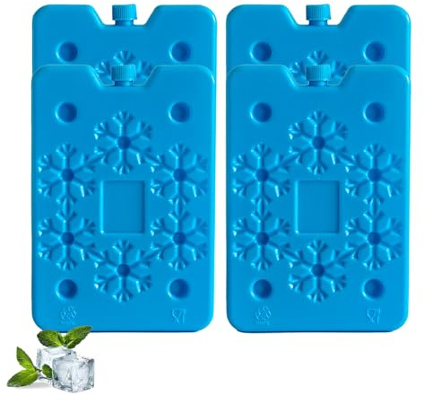 sunVigorous Panetti refrigeranti per borsa frigo - 4/6/8 pezzi da 400 ml - Elemento refrigerante ultrasottile riutilizzabile - Adatto per attività all'aperto da portare con sé per mantenere gli