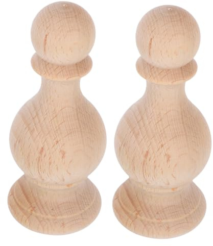 HOMSFOU 2 tappi per pali in legno in stile romano, non verniciati, rustici, con intagli intricati e decorativi per recinzioni, per scale, letti, ringhiere e mobili, artigianato classico