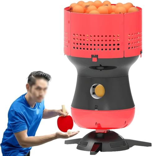 Robot De Tennis De Table Réglable avec Réservoir De 90 Balles, Contrôle De La Vitesse Et De La Fréquence pour des Exercices De Ping-Pong Rapides, Idéal pour Multicolor 100Balls