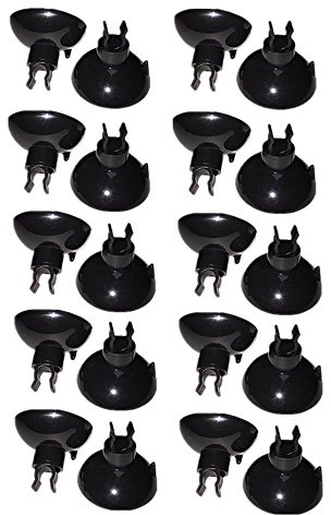 Honbay 20pcs Aquarium Black Sucker Clip Suction Cups Airline Tubing Holder