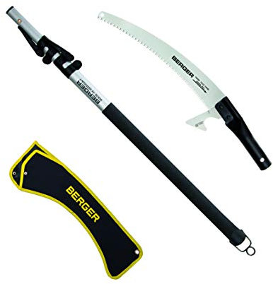 Berger ArboRapid Astsäge Set mit kompakter, 2-teiliger ArboRapid Teleskopstange und ArboRapid Aufsatzsäge 33 cm inkl. Sägetasche