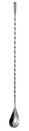 30/40/50 cm – Cuchara larga para cócteles y postres, juego de cucharas para latte macchiato, acero inoxidable, apto para lavavajillas 16(40CM) plata