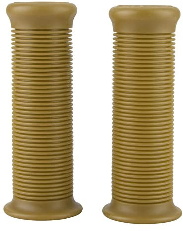 Manopole per moto, coppia di impugnature per manubrio in TPU vintage universale 1 pollice e 25 mm(Salsa Gialla)
