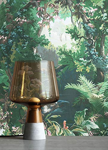 Newroom Tapete Grün Vliestapete Dschungel - Mustertapete Modern Bunt Blätter Regenwald Floral Dschungeltapete Blumentapete Urwald inkl. Tapezier-Ratgeber
