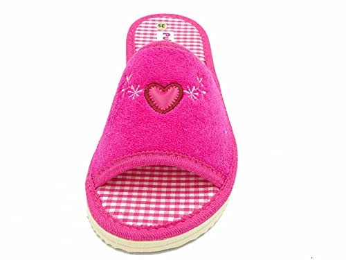 PULIDINES - Zapatilla de casa para Mujer de Toalla con Planta de Vichy y Suela microporosa Mujer