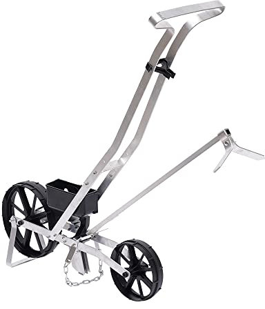 Dibbelmaschine SäMaschine Drillmaschine Einzelkorn Seeder Hand Aluminium DibbelgeräT Dippelmaschine HandsäMaschine Einreihige Druck VorwäRts Handseeder Manuelle Erbsen Garten Mais HöHenverstellbar