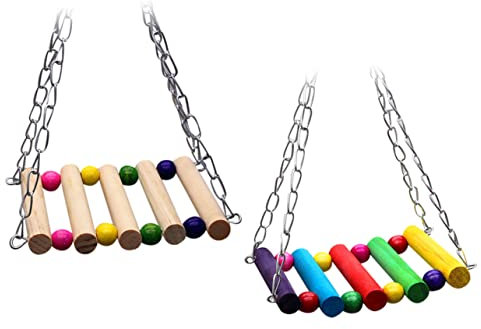 BESPORTBLE 2st Papagei Barschständer Aus Holz Schaukelständer Für Vögel Kleines Vogelspielzeug Hühnerschaukelbarsch Vogelschaukel Ständer Aus Vogelholz Spielzeug Huhn Hölzern Bambus