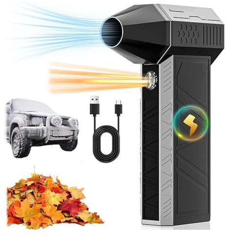 Snow Whiz - Soffiatore turbo a LED Snowwhiz, turbo, soffiatore elettrico con LED, 3 marce regolabili, super potente