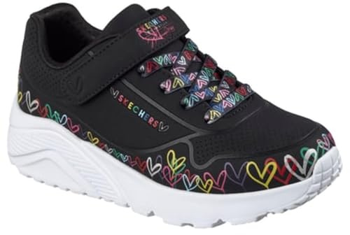 Skechers Girl's Uno Lite Sneaker, Nero, 1 UK Child