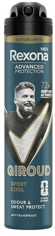 Rexona Men - Déodorant Spray - Anti-Transpirant 72H - Olivier Giroud - Fraîcheur et Confort - Formule sans alcool - 200ml