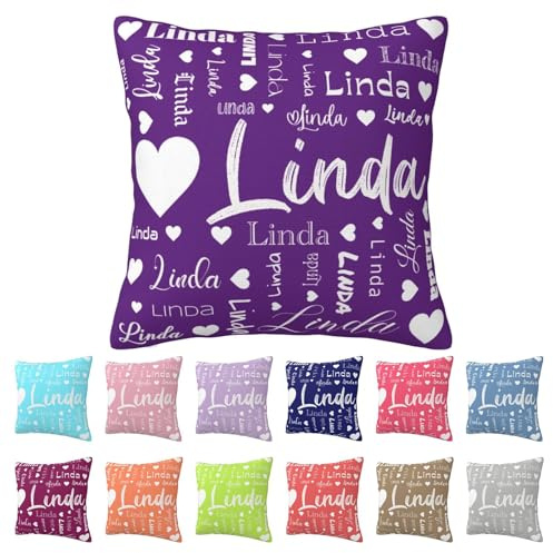 Disosm Personalized Name Pillow Case for Mother Father Kids Adult Friends Lovers Pet Cushion Covers Throw Pillow Cover Custom Couple Name Pillowcase Decor -16x16(40x40cm)