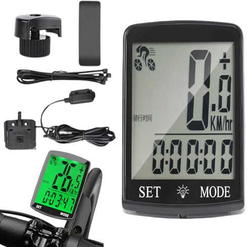 Cykelhastighetsmätare – kompakt cykeldator, 6 x 4 cm, vattentät ABS-spårare, trådlös pekmätare med display, multifunktionell hastighetsmätare för landsvägsmountainbike,