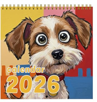 Calendario 2026, divertido planificador mensual de pared de papel grueso, agenda de 12 meses para citas, calendario académico, tamaño de papel de 21,5 x 21 cm, decoración del hogar, oficina, escuela