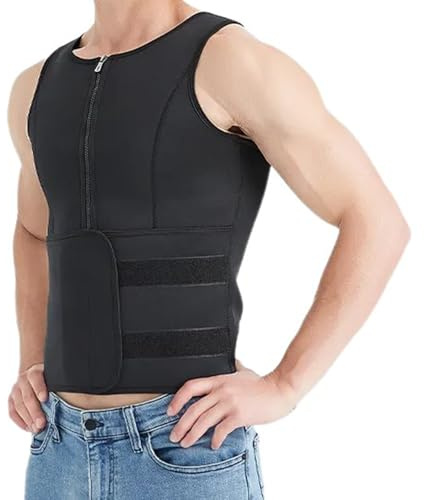 TOWARDSNAN Sauna Vest for Men with Waist Trainer Neoprene Sauna Sweat Suit Slimming Shirt Fitness Workout Corset Top Body Shaper Training Corset for Men