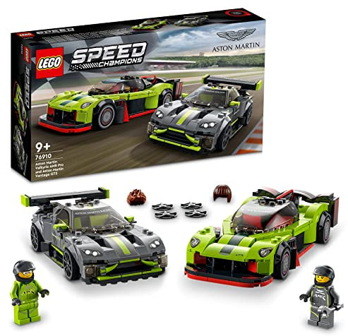 LEGO 76910 Speed Champions Aston Martin Valkyrie AMR Pro & Vantage GT3, 2 Race Car Toys, Collectible Car Models Set, 2022 Collection Model Building Kit